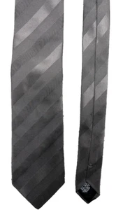 Hugo Boss Tie Mens Gray-Silver Regimental 100% Silk Made in Italy - Picture 1 of 8