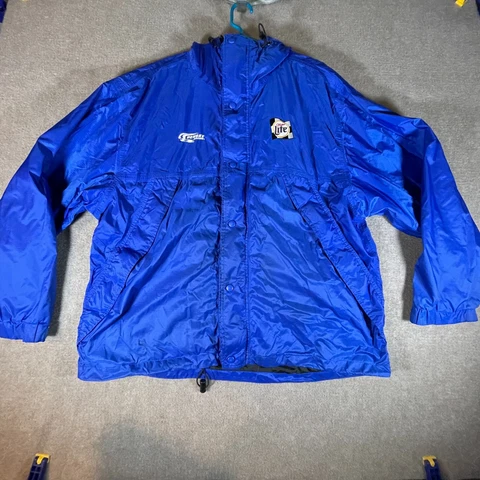 NASCAR Penske Racing x Miller Lite Men's Size XL Blue Nylon Hooded Jacket Cover