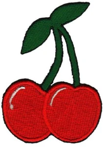 ab51★Kirsche Rockabilly Aufnäher Retro Bügelbild Applikation Patch 5,9 x 8,5 cm - Bild 1 von 1