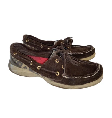 Sperry Top Sider Para Mujer Talla 7M Intrepid 2 Ojos Marrón Gamuza Barco Zapatos Guepardo Foto 1 de 4