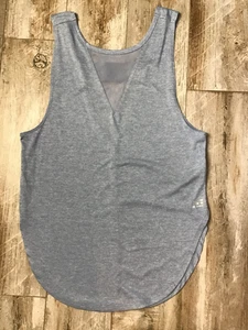 Academy Women's  Sleeveless mesh V-neck  Heathered Light Blue Tank Top sz S - Picture 1 of 4