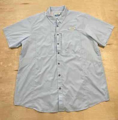 Camisa Magallanes Hombres Azul 2XL Pesca Relajada Botones Humedad Mecha Ventilada Foto 1 de 4