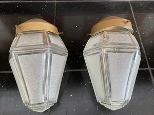 2 Vintage Glass Ceiling Light shades 10 Inches Tall - Picture 1 of 9