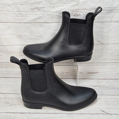 Women's Sam Edelman Size 8 Tinsley Chelsea Matte Black Rain Boots Booties - Image 1 of 4