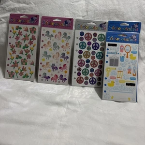 Lote de 5 Hojas Baño Divertido Unicornio Flores Paz Pegatinas Álbum de Recortes Nuevo De Colección - Imagen 1 de 6