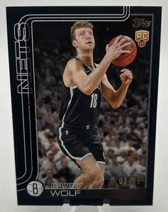 2025-26 Topps Basketball Danny Wolf Black /68 #227 RC Brooklyn Nets - Picture 1 of 2