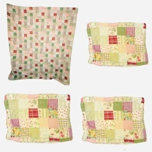 Rare htf pottery barn cottage core patchwork quilt California king 3 pillow case - Picture 1 of 15