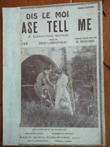Please Tell Me Dis Le Moi Radio Music Pub. R. Beaudry Fred Carbonneau Ray Baxter - Picture 1 of 3