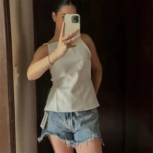 Women Fashion Solid Backless Vintage Thin Straps Square Collar Female Lady Tops - Picture 1 of 16