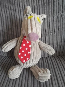Les Deglingos The Wolf 11” Plush Soft Toy Teddy Grey Red Tie Kids Novelty - Picture 1 of 7