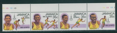 Jamaica Scott #490 MNH STRIP of 4 OLYMPICS 1980 Moscow $$ 384180 Cover