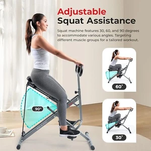 Sunny Health & Fitness Row-N-Ride Squat Assist Trainer, Pieghevole e Facile da Configurare Ex - Foto 1 di 9