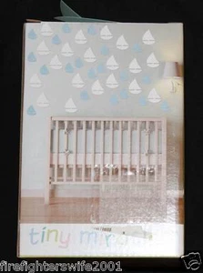 Tiny Miracles Sailboats 40 Decorative Vinyl Wall Bursts blue white nursery decor - Picture 1 of 5