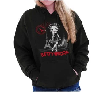Betty Boop Retro Cartoon Paris Fashion Icon Womens Hooded Sweatshirts Hoodies - Picture 1 of 6