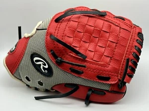 Rawlings Baseball Softball Glove Youth Red Left Hand Throw PL10SS 10" Nice - Picture 1 of 7