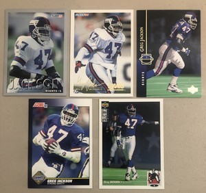 Greg Jackson 🏈 New York Giants Football Cards 🏈 5 Card Lot 🏈 0489