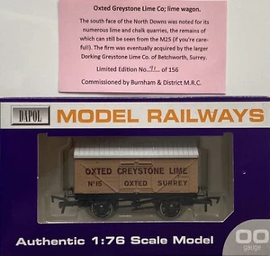 Dapol 00 Burnham & District MRC 8T Lime Van Oxted Greystone Lime #1 L/E: Como nuevo - Imagen 1 de 8
