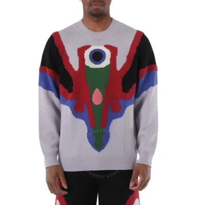 Burberry Men's Lilac Egan Eye And Dancing Men Knit Sweater SZ XL - Изображение 1 из 4