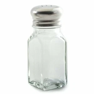 Agitador clásico de sal y pimienta de vidrio transparente Norpro de 3 oz con tapa de acero inoxidable - Imagen 1 de 4