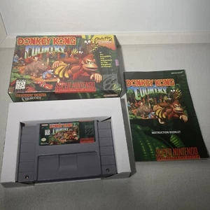 Donkey Kong Country Super Nintendo SNES Game, Box, Instructions FREE SHIP - Picture 1 of 6