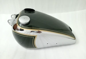 BSA C10 C11 250cc GREEN PAINT CHROMED STEEL PETROL FUEL GAS TANK +CAP - Bild 1 von 14