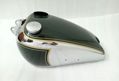 BSA C10 C11 250cc GREEN PAINT CHROMED STEEL PETROL FUEL GAS TANK +CAP — 第 1/4 张图片