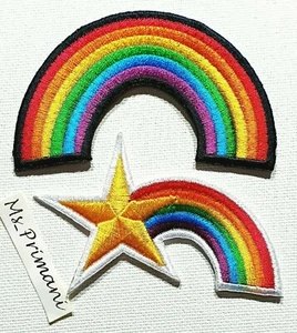 NHS Rainbow / Rainbow Star Embroidered Iron/Sew On Patch Clothes DRESS Badge - Picture 1 of 3