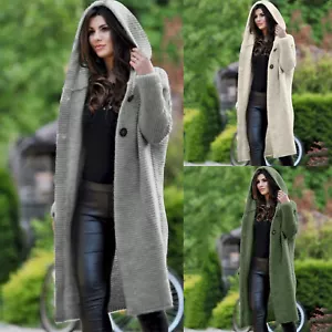 Womens Cardigan Ribbed Sweaters Outwear Long Sleeve Button Down Cardigan Knit - Picture 1 of 21