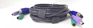 Commutateur de câble TECLINE KVM D-SUB 15 pôles connecteur VGA PS/2 clavier souris 1,8 m, 61502 - Photo 1/4
