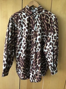 M & S Animal Print Ladies Blouse Shirt Size 10 over sized/relaxed fit - Picture 1 of 7