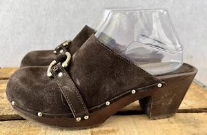 Juicy Couture Women’s Brown Suede Clogs Shoes Made In Italy Slip On Sz 10 - Picture 1 of 5