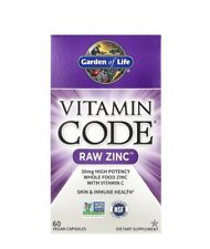 Garden of Life Vitamin Code Raw Zinc 60 Veggie Caps Gluten-Free Exp. 03/24