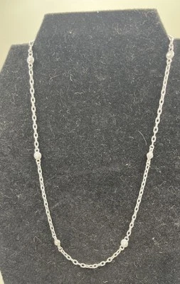 "Collar de colección Judith Ripka de plata de ley 925 Diamonique, estación de circonita cúbica 18""" Foto 1 de 4