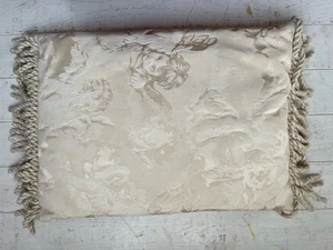 Vintage RARE Laura Ashley Cherub angel tapestry Brocade Silver Cushion Cover 3rd - Picture 1 of 6