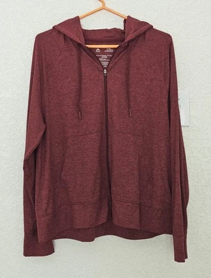 Xersion Activewear Hoodie Long Sleeve Zip Up Front Pockets Women's Size XL - Image 1 of 4