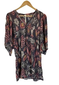 Uncle Frank Size M Colorful southwest aztec mini baby doll Dress Hippie - Picture 1 of 8