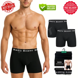 12 PACK 3 AND 6 BLACK MENS BOXER SHORTS TRUNKS COMFORT FIT BOXERS MENS UNDERWEAR - Picture 1 of 5