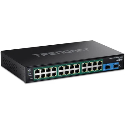 TRENDnet TI-RP262 Switch Montaggio su Rack, 26 Porte Industrial Gigabit PoE+ Temperato - Immagine 1 di 3