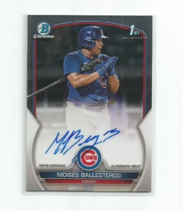 MOISES BALLESTEROS (Cubs) 2023 BOWMAN CHROME ON-CARD AUTOGRAPH 1ST CARD #CPA-MBS - Picture 1 of 2