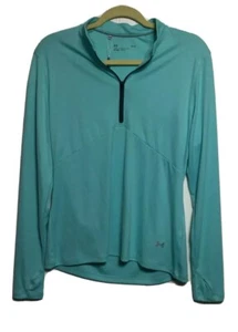 UNDER ARMOUR Damen Large Golf Fitted 1/2 Zip Activewear Blau Bestickt Top - Bild 1 von 8