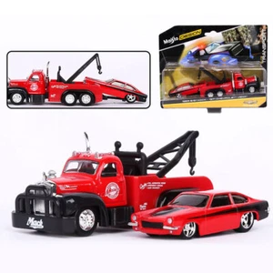 1:64 Tow Truck Trailer Model Car Diecast Toy Cars Toys for Boys Kids Gifts Red - Picture 1 of 3