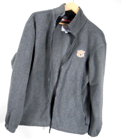 Pressbox Auburn University Men's Gray Full-Zip Fleece Polyester Jacket, Size M Cover