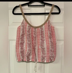 Free People sexy tief ausgeschnittenes Puff-Tanktop Blumendruck unten zum Binden 4/Small - Bild 1 von 12