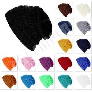 Cappello invernale unisex lavorato a maglia morbido baggy berretto sci cappello teschio - Foto 1 di 123