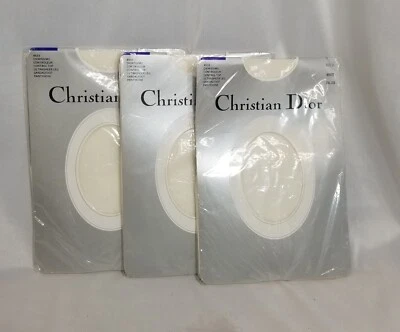 Lot of 3 Christian Dior Diorissimo 4533 White Ultrasheer Control Top Pantyhose 2 - Image 1 of 4