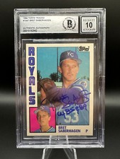 Bret Saberhagen #104T  1984 Topps Traded RARE On-Card Auto BECKETT 10!