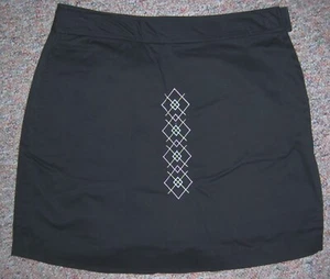 Ashworth schwarzer Skort mit seitlichem Reißverschluss Rock mit angenähten Shorts Größe 8 neu ohne Etikett  - Bild 1 von 4