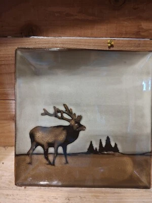 Better Homes And Gardens "Roaming Elk"  Square Dinner Plate 10 3/4 Inches - Image 1 of 4