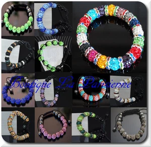 Shamballa Bracelet Zirconia Crystal Balls Bracelet Lucky Charm Glass Rhinestone - Picture 1 of 26