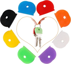 24Pcs Key Caps Tags Covers,Plastic Identifier Key Rings Label ID with Assorted C - Picture 1 of 7